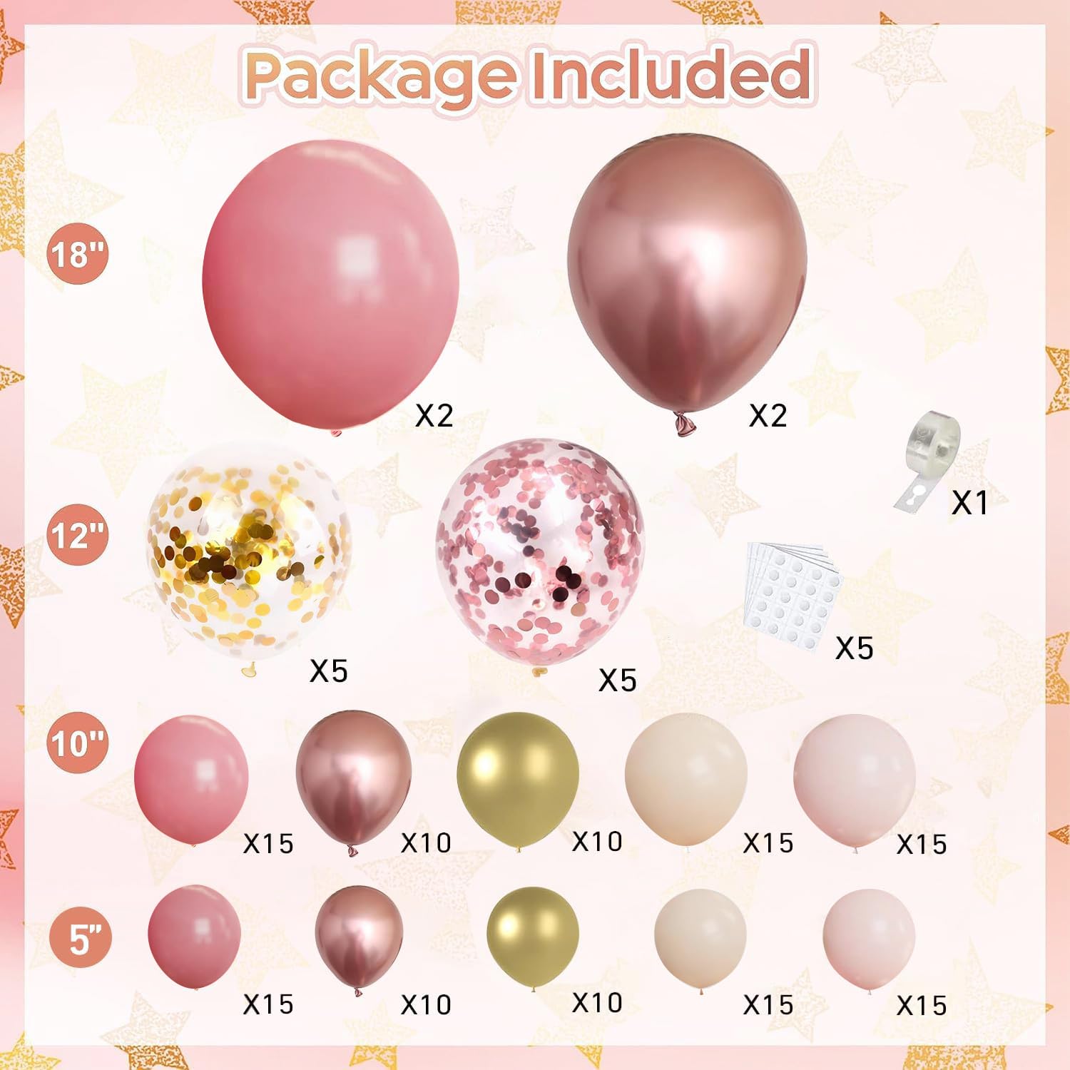 Blush Pink Nude Balloon Arch Kit, Dusty Pink Rose Gold Nude Balloons for Girls Women Birthday Baby Bridal Shower Engagement Wedding Party Decorations