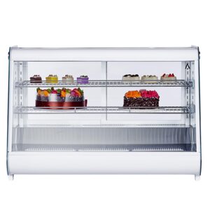 garvee refrigerated display case 6.5 cu.ft. countertop pastry display case commercial display refrigerator w/led display air-cooling automatic defrost rear sliding door