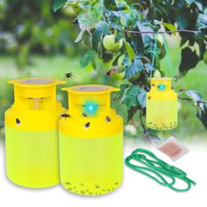 outdoor fly trap, fly traps outdoor hanging solar powered reusable indoor non-toxic flying insects killer for indoor outdoor patio garden home