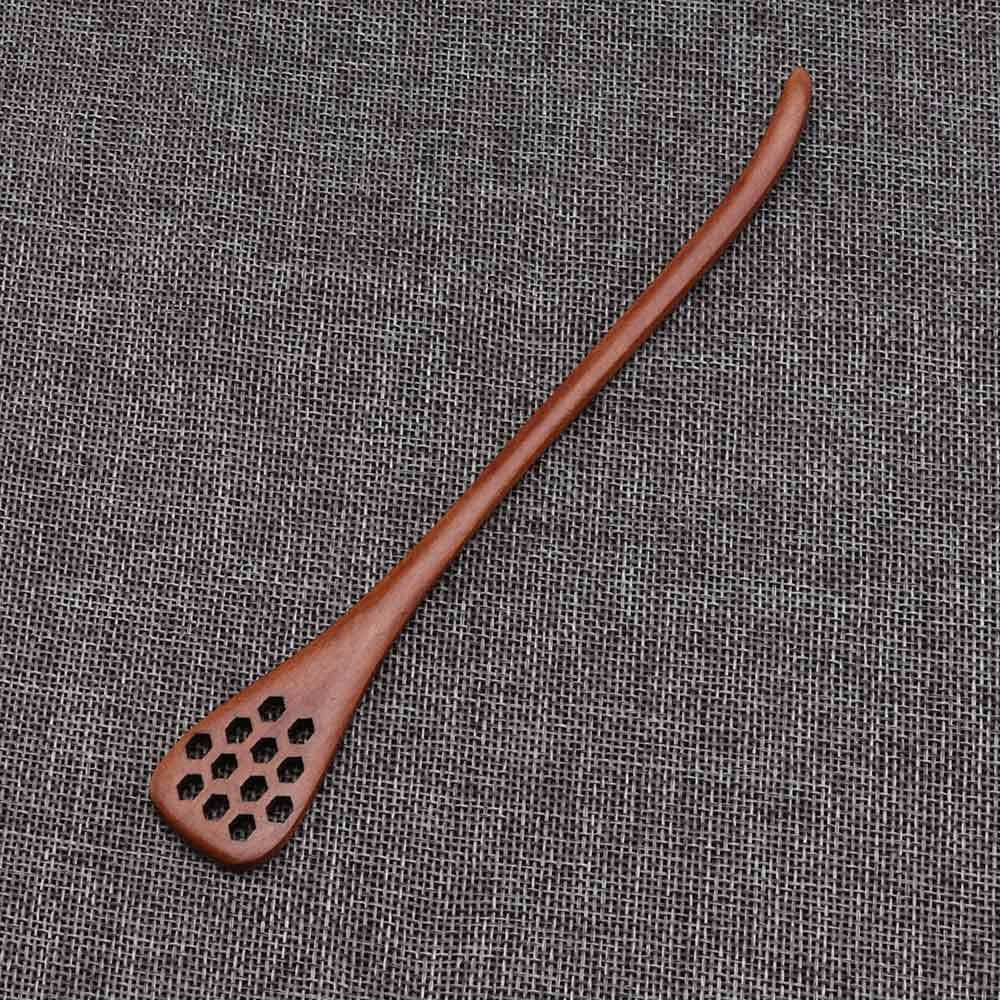 YSSZAM Brown Honey Dippers, Handmade Spoon Stirrer, Long Handle Honey Dipper Mixing Stick, Wooden Honey Dipper, Handmade Honey Drizzler for Kitchen and Dining