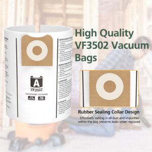 12 Pack 23743 VF3502 Vacuum Bags Compatible with Ridgid 12 to 16 Gallon Wet Dry Vacuums, High Efficiency Replacement Filter Bags for Model WD1950 WD1956 WD1850 WD1851 RV2400HF WD1450 WD1680 WD1270