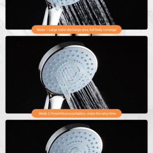 DIQIKA 3-mode Handheld Shower Head with Power Wash, 6.5FT Stainless Steel Hose, Wall Mount Bracket, Overhead Bracket for Bathroom, Kitchen, Pet Cleaning