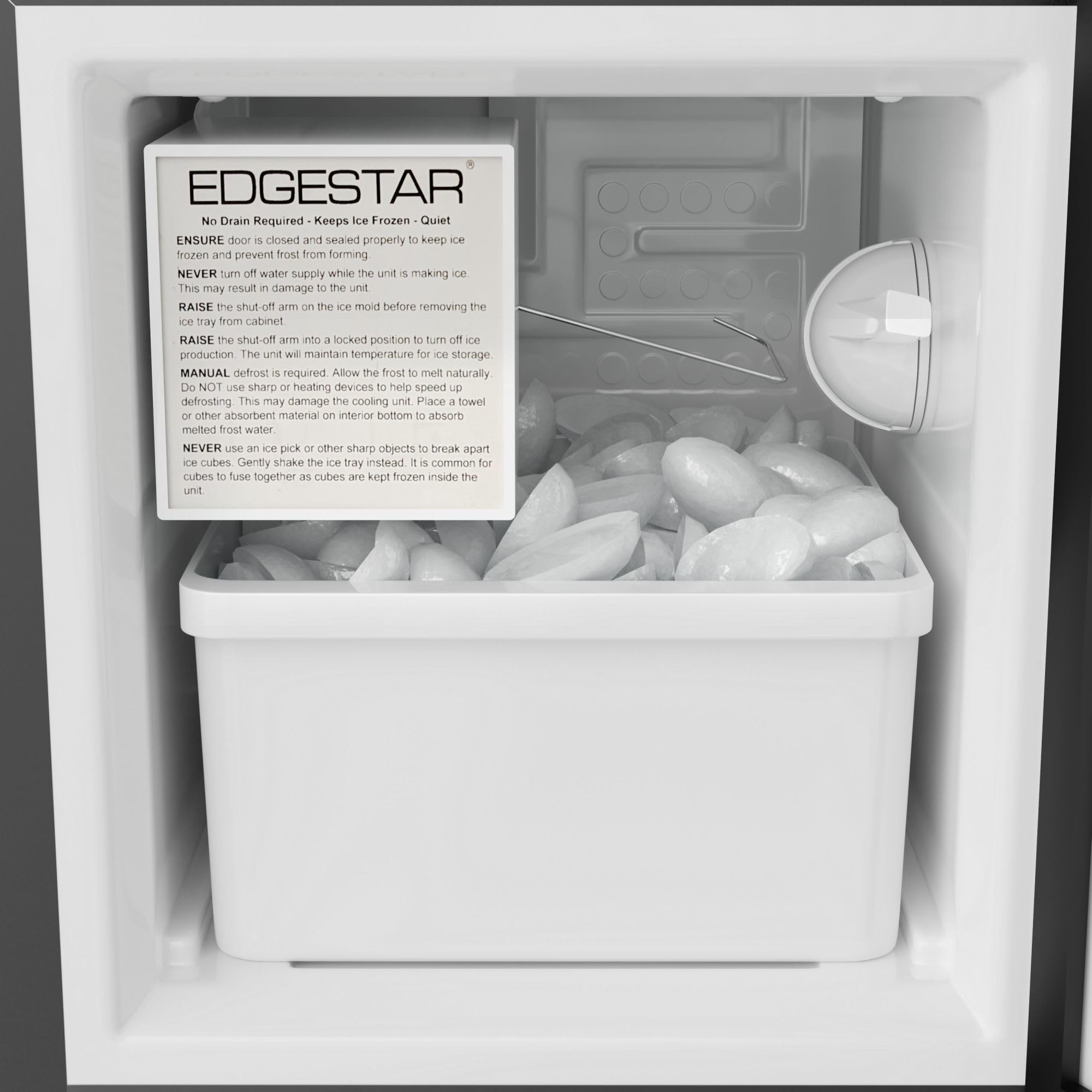 EdgeStar IB121 15 Inch Wide 12 Lbs. Capacity Built-In Ice Maker with 15 Lbs. Daily Ice Production - Stainless Steel