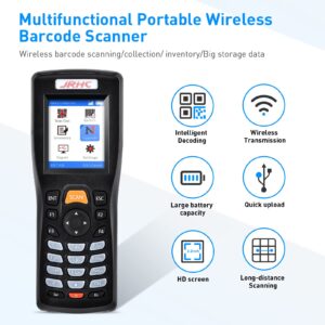 JRHC Wireless Barcode Scanner, 2D Barcode Scanner Inventory 1D & PDF417 Data Collector Portable Data Terminal Inventory Device with 2.4G Wireless & USB Wired Connection Qr Code Scanner