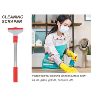 Gadpiparty 2pcs Floor Scraper 4-inch Razor Blade Floor Scraper with Long-Handle Razor Scraper Remover Cleaning Glass Wall Scraper for Cleaning Paint, Caulk, Adhesive, Label, Decal, Sticker