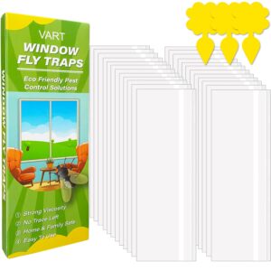 vart 63 pack window fly traps for indoors sticky, indoor fly paper trap non-toxic fly strips for windows - glue fly catcher fly sticky traps indoor bug sticky traps for housefly, ladybug