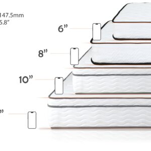 Queen Mattresses, 6/8/10/12 Inch Innerspring Mattress Medium Firm Queen Mattress for Pressure Relief, Spring Memory Foam Mattress, Certipur-Us Fiberglass-Free Queen Size Mattresses (Queen, 8 In)