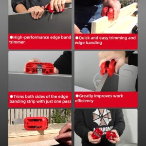 Edge Banding Trimmer, Edge Banding Cutter with Tungsten Carbide Blades, Woodworking Edge Banding Trimmer Tool for All Directions