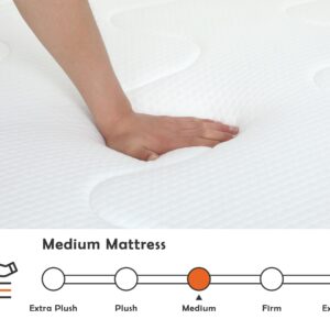 Full Size Mattress, 6/8/10/12 Inch Innerspring Mattress Medium Firm Memory Foam Mattress with Removable Cover, Certipur-Us Fiberglass-Free Spring Full Mattress for Pressure Relief (Full, 10 Inch)