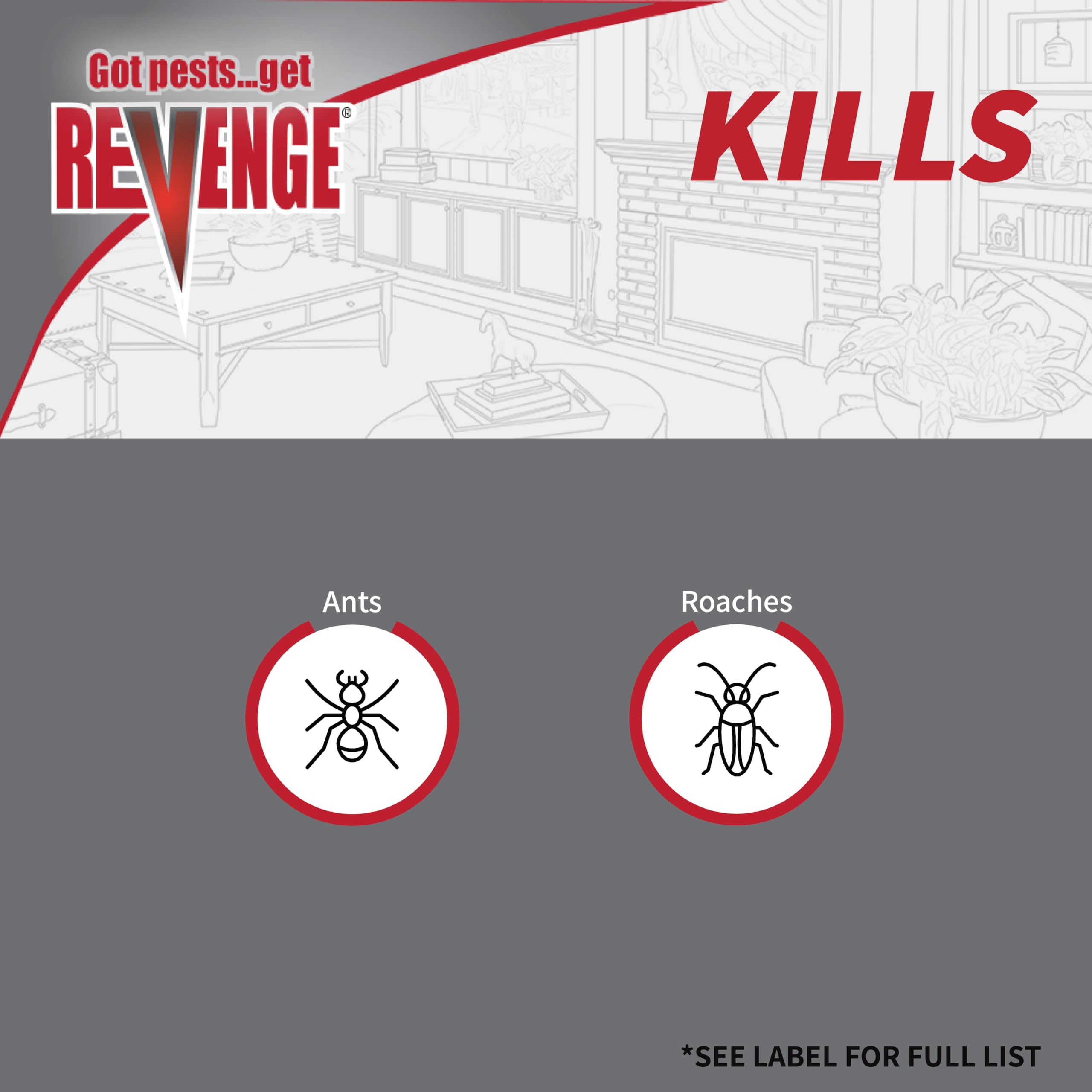 Revenge Invisible Ant & Roach Gel Bait, Long Lasting Protection for Home Pests