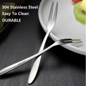 5 Pcs Escargot Forks, Stainless Steel Crab Forks, Small Fruit Fork, Mini Dessert Forks for Appetizer Cake Cocktail Salad, Asanta Metal Small Tasting Pastry Forks for Party Travel, Mirror Polished