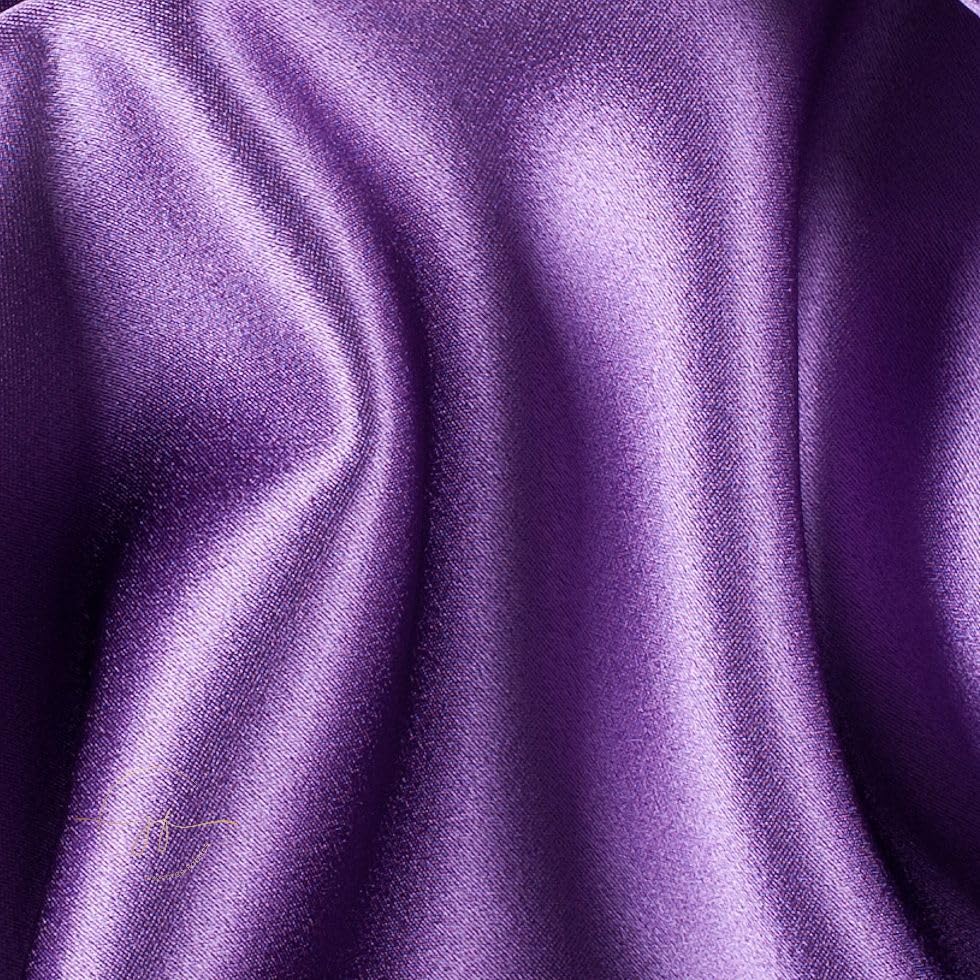 Solid Satin Fabric by The Yard, Silky & Shiny Sewing Fabric for Satin Scarf, Dresses, Garments, DIY Wedding Decor, Home Decor, Seamless Material (Lavender, 2 Yard)