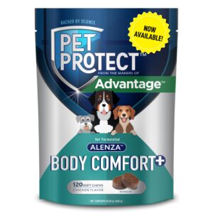 pet protect from the makers of advantage vet-formulated body comfort+ supplement for dogs | 120 chews