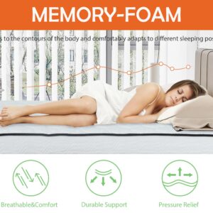 Queen Mattresses, 6/8/10/12 Inch Innerspring Mattress Medium Firm Queen Mattress for Pressure Relief, Spring Memory Foam Mattress, Certipur-Us Fiberglass-Free Queen Size Mattresses (Queen, 8 In)