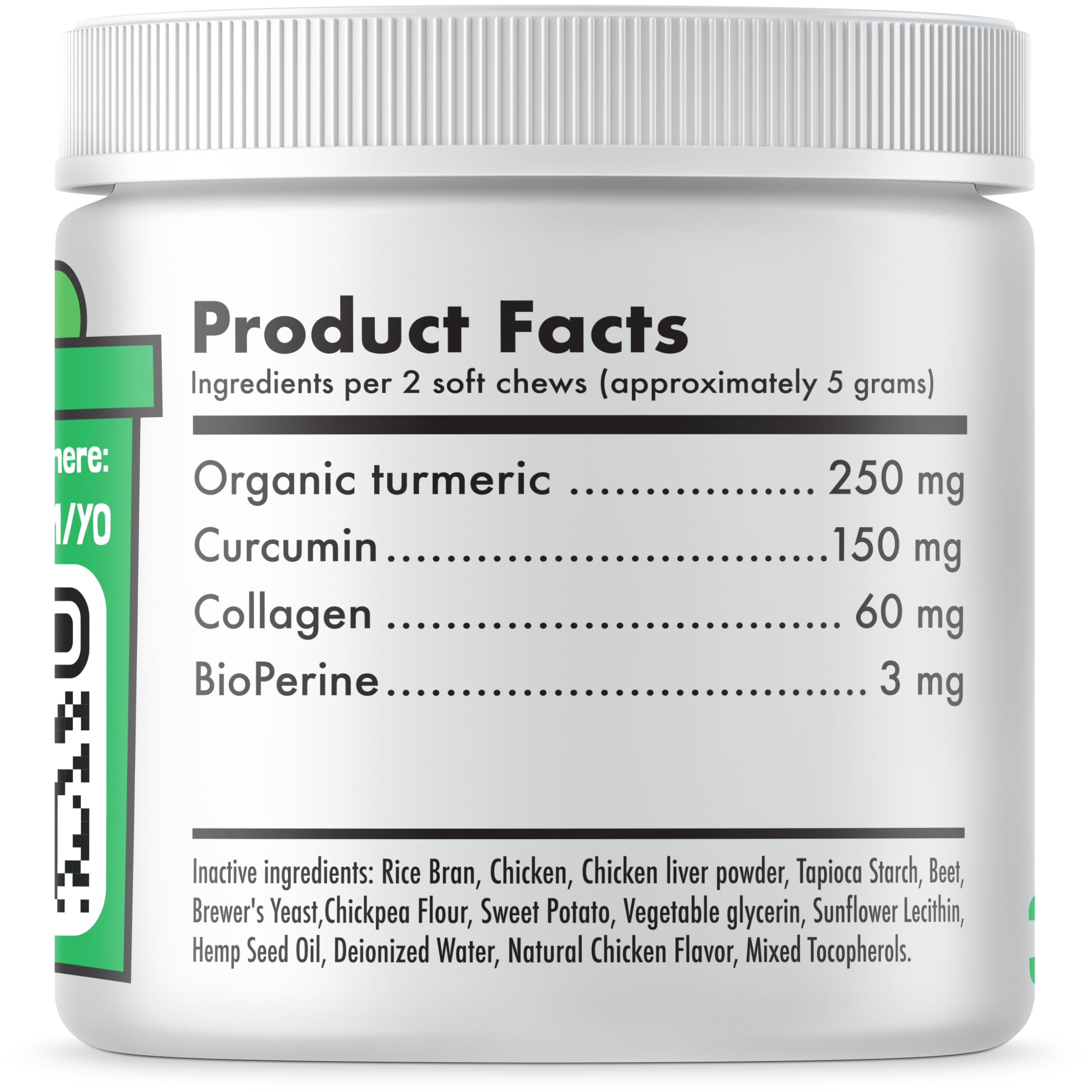 Turmeric Curcumin Hip & Joint Dogs Supplement Anti-Inflammatory Support for Arthritis & Mobility with Collagen & BioPerine Pain Relief Antioxidant Digestive Cardiovascular and Liver Health 30 Chews