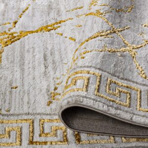 GLORY RUGS Area Rugs Marble 5X7 Cream Gold Carpet Modern Abstract Rug Living Room Dining Bedroom Rug