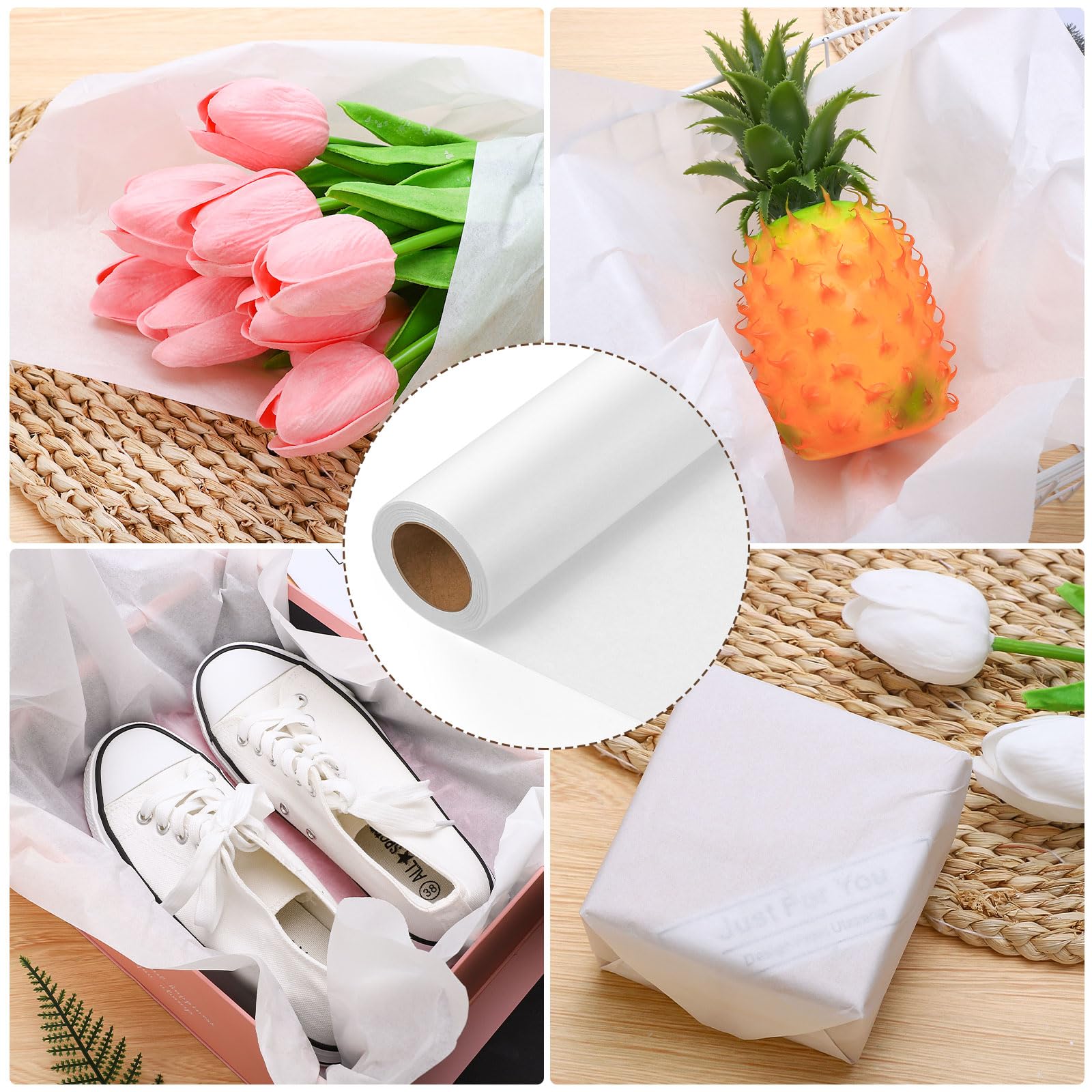 Tracing Paper Roll 17in x 25yd, White Trace Paper Pattern Paper Translucent Tracing Paper for Sewing, Drawing, Sketching, Gift Wrapping