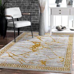 glory rugs area rugs marble 5x7 cream gold carpet modern abstract rug living room dining bedroom rug