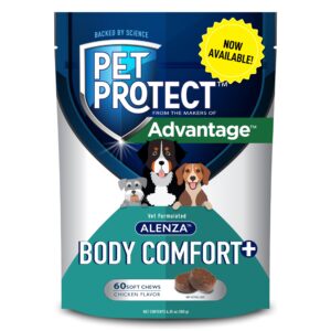 pet protect from the makers of advantage vet-formulated body comfort+ supplement for dogs | 60 chews