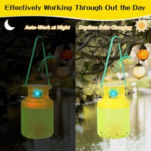 Outdoor Fly Trap, Fly Traps Outdoor Hanging Solar Powered Reusable Indoor Non-Toxic Flying Insects Killer for Indoor Outdoor Patio Garden Home