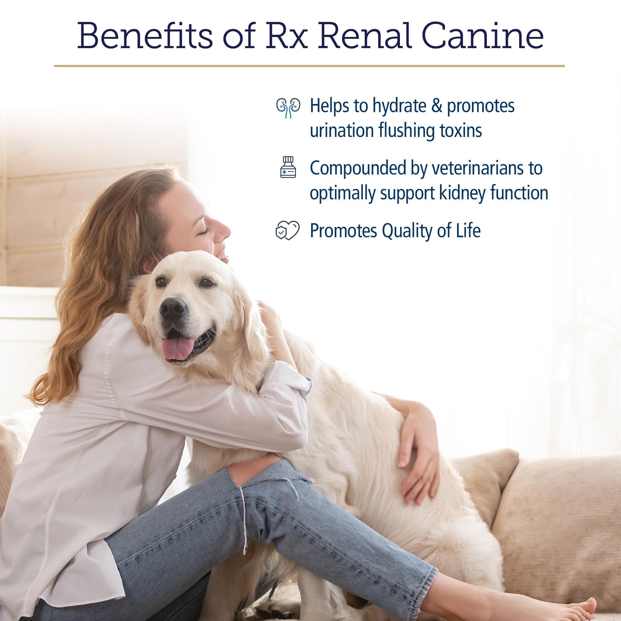 Rx Vitamins Rx Renal Canine Kidney Support for Dogs - Milk Thistle Extract, Green Tea, & Cordyceps Capsules for Dogs - Dog Kidney Support Supplement - 120 ct