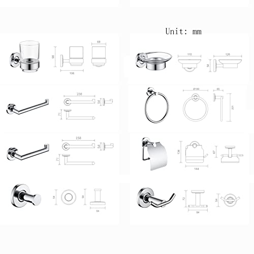 Fixtures,Wall-Mounted Bathroom Rack Accessory,Bathroom Hardware,Ideal for Use in Bedrooms, Bathroom, Kitchen, Laundry Room, (Color : 12)