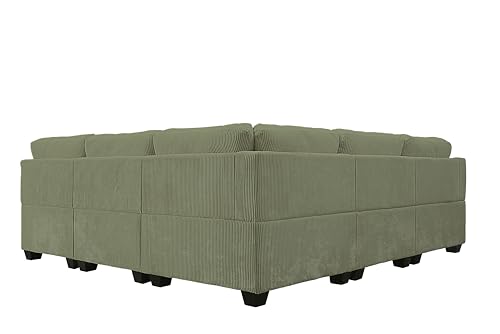 Legend Vansen 7PCS Corduroy Flexible Combination Sofa Sectional, Olive