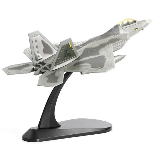 NUOTIE F-22 Raptor 1/100 Scale Diecast Metal Fighter Jet Model Stealth Combat Airplane Air Force Aircraft Alloy Model with Stand for Adult Military Collections or Gift (FF 03049)