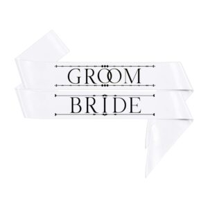 party to be bride & groom sashes set (set a)