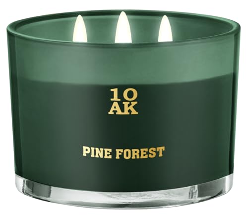 1OAK Pine Candle - 3 Wick Candle (12.4oz) - Pine Scented Candles - Large Soy Wax Scented Candle - Luxury Candles for Home - Triple Wick Candle - Housewarming Gift for Women and Men