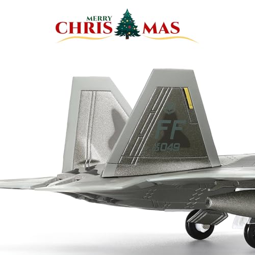 NUOTIE F-22 Raptor 1/100 Scale Diecast Metal Fighter Jet Model Stealth Combat Airplane Air Force Aircraft Alloy Model with Stand for Adult Military Collections or Gift (FF 03049)