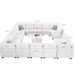 Legend Vansen 16 PCS Corduroy Flexible Combination Sectional Sofa