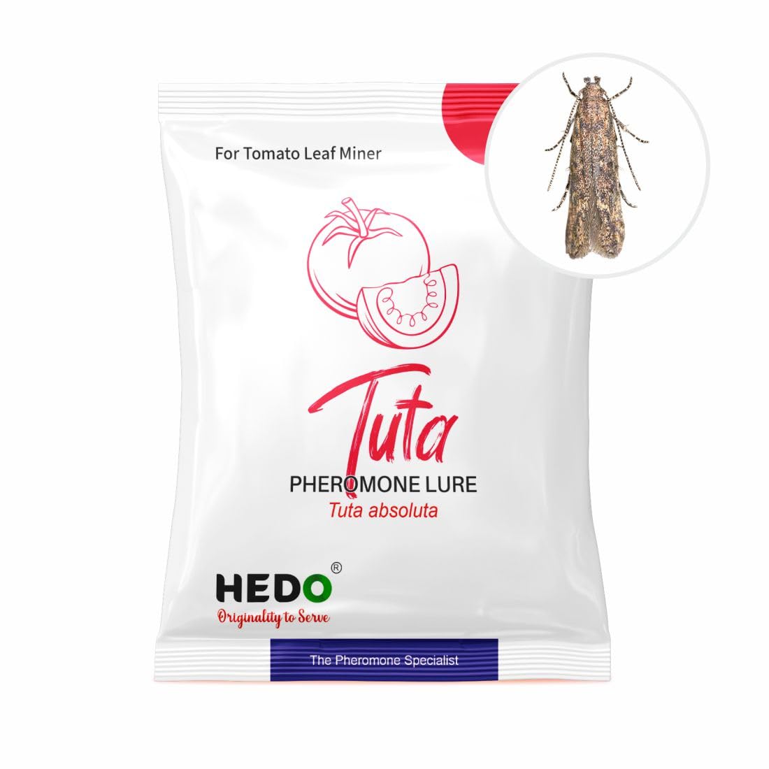 HEDO Pheromone Lure for Tomato Leaf Miner (Tuta absoluta Pheromone Lure) Pack of 20 to Control Damage in Tomato