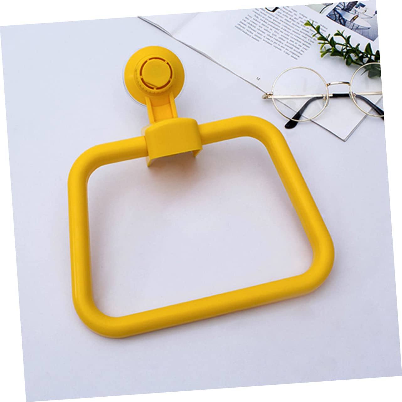 Amosfun Vacuum Cup Towel Rack Towel Rack for Kitchen Towel Holder for Kitchen Rotatable Towel Rack Strong Suction Towel Hanger Multifunction Enamel Plates Camping Suction Cup Towel Hanger