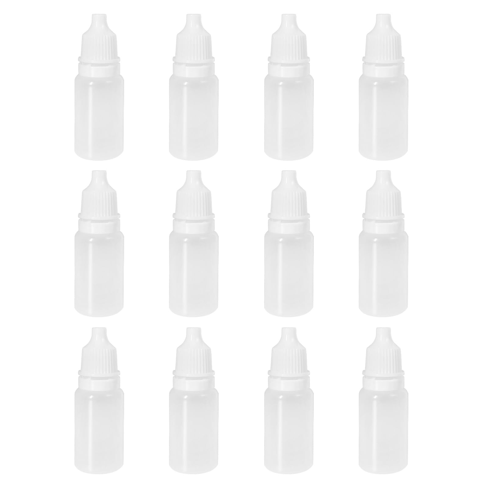 Juxiamal 12pcs Eye Dropper Bottles, 10ml Plastic Squeezable Dropper Bottles, Eye Liquid Empty Bottles with Caps