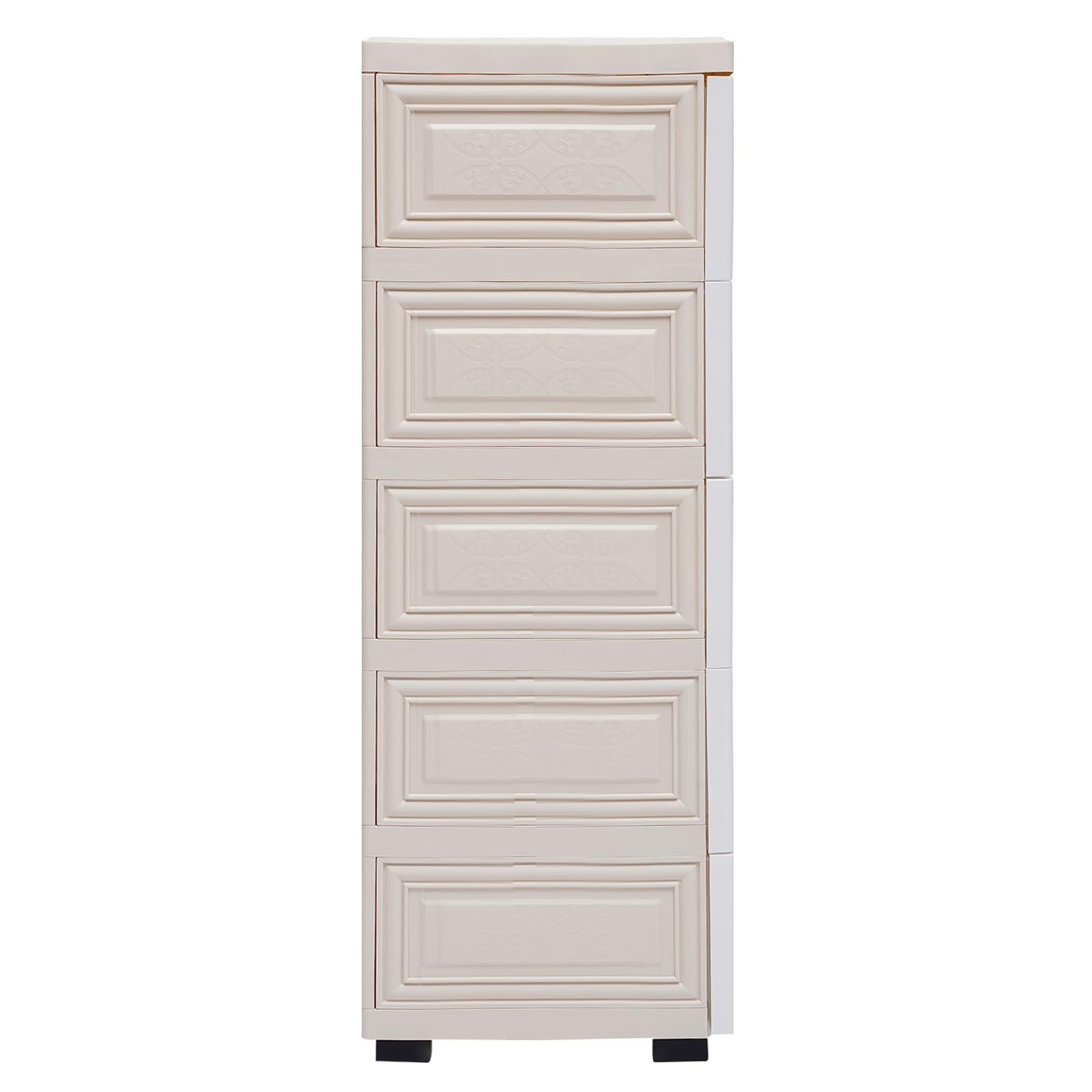 kitneed Storage Plastic Drawers Dresser Storage Cabinet with 6 Drawers Closet Drawers Tall Dresser Organizer for Clothes Toys Playroom Bedroom Furniture Large Capacity