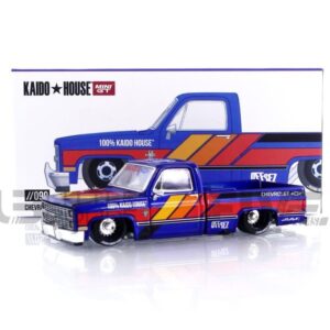 True Scale Miniatures Model Car Compatible with Chevrolet Silverado Kaido Works V2 Limited Edition 1/64 Diecast Model Car Kaido House KHMG099, Blue