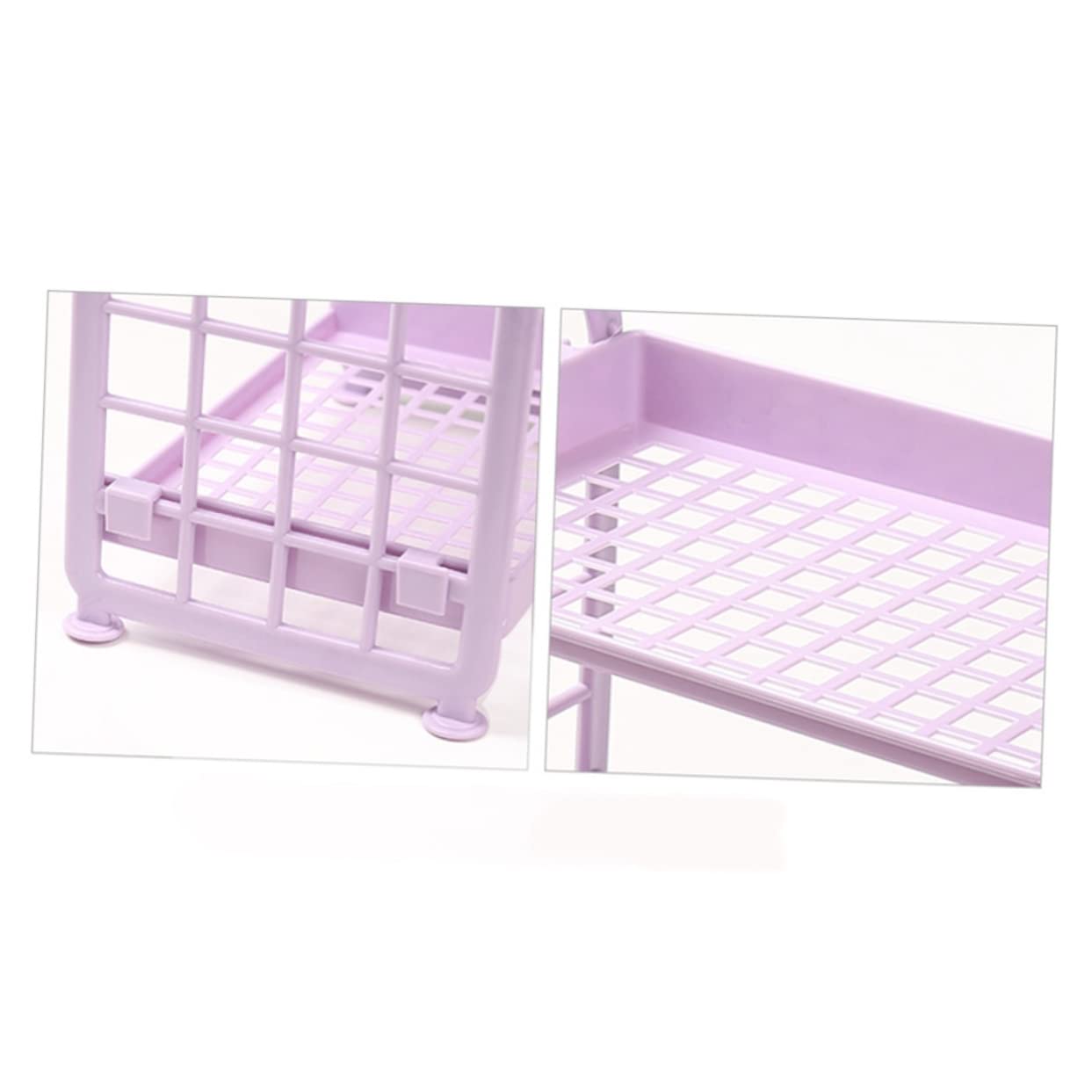 MAGICLULU 2pcs 2 Small Organizer Kitchen Storage Shelf Purple Bathroom Storage Rack Double Layer Vegetables Rack Shelf Fruit Shelf Storage Desktop Vegetable Rack Fruit Stand Basin