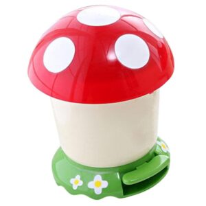 aboofan cute mushroom trash can with pedal plastic wastebasket kawaii garbage can with lid desk trash bin for home office kitchen bathroom