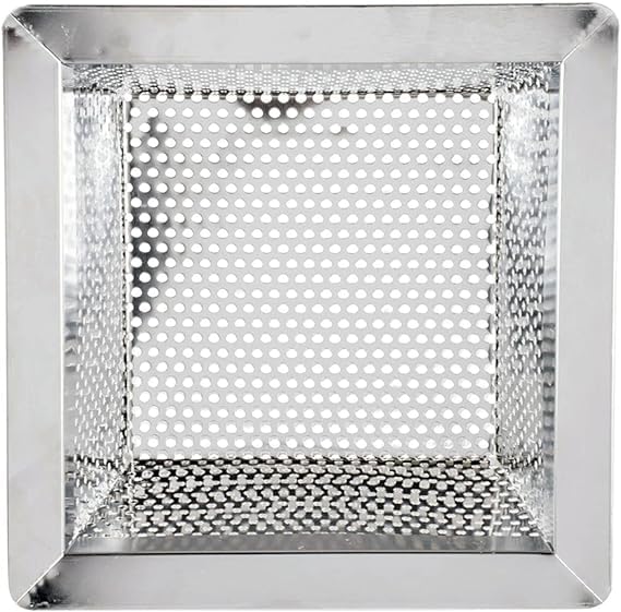 Express KitchQuip Commercial Flood Drain Strainer (Stainless Steel, 10" x 10" x 5")