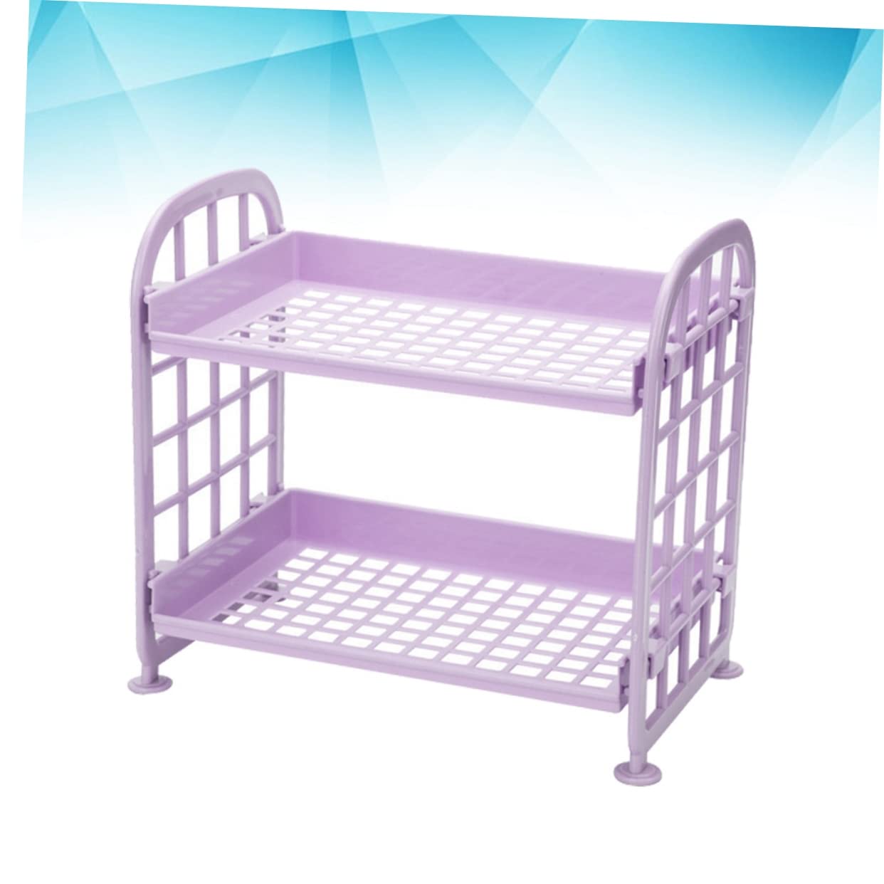 MAGICLULU 2pcs 2 Small Organizer Kitchen Storage Shelf Purple Bathroom Storage Rack Double Layer Vegetables Rack Shelf Fruit Shelf Storage Desktop Vegetable Rack Fruit Stand Basin