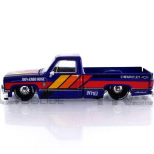 True Scale Miniatures Model Car Compatible with Chevrolet Silverado Kaido Works V2 Limited Edition 1/64 Diecast Model Car Kaido House KHMG099, Blue