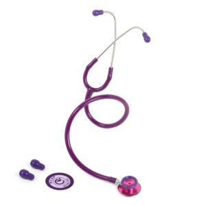 Acoustic Stethoscope for Doctors and Medical Students, Adult, Lightweight Chest Piece, Flexible Jointless Tube & Soft Sealing Ear Knobs Micro Al (PURPLE)