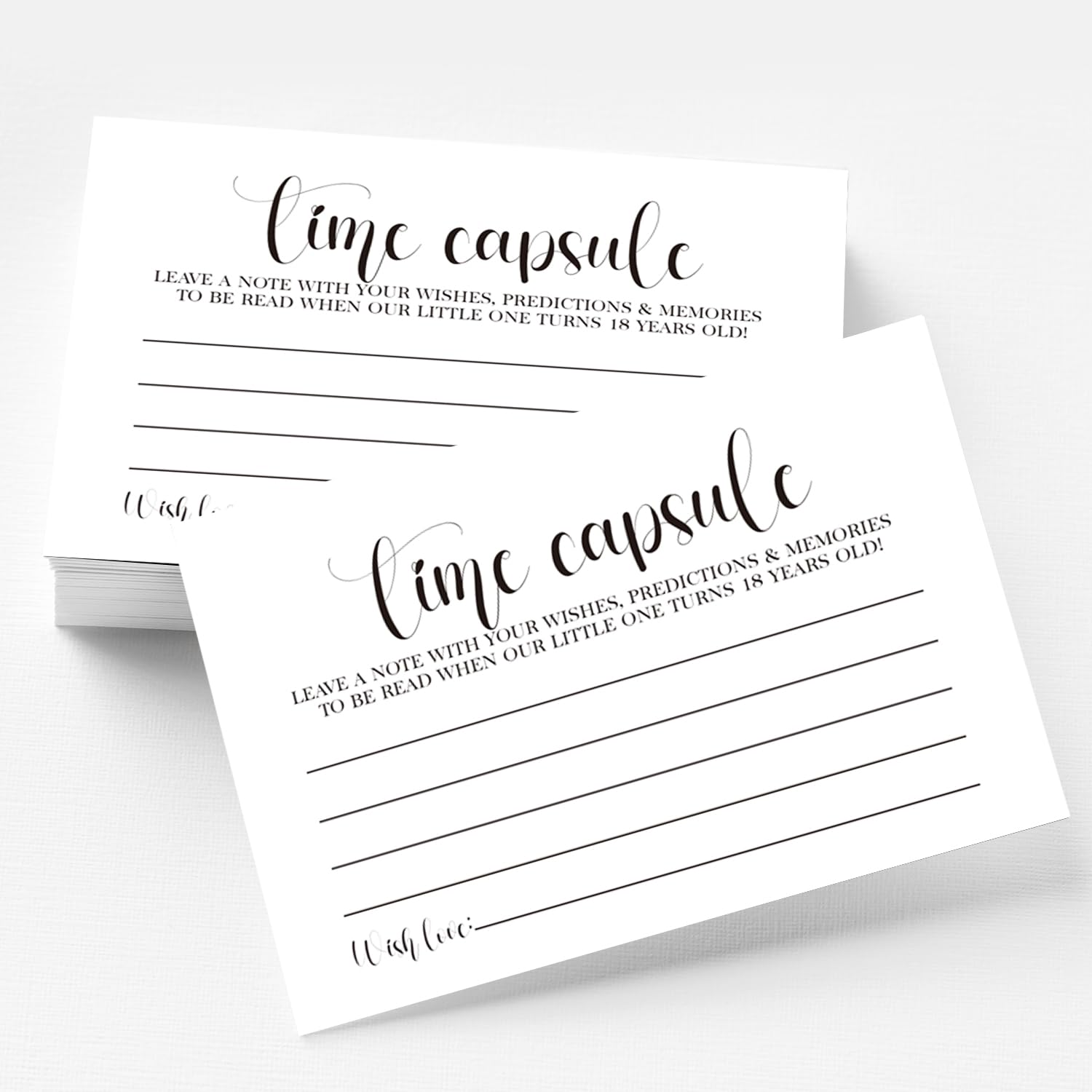 50 Baby Time Capsule Cards for 1st Birthday, time capsule box or Baby Shower Game Activity, Anniversary Cards for Baby Shower Party Supplies.4 x 6 Inch