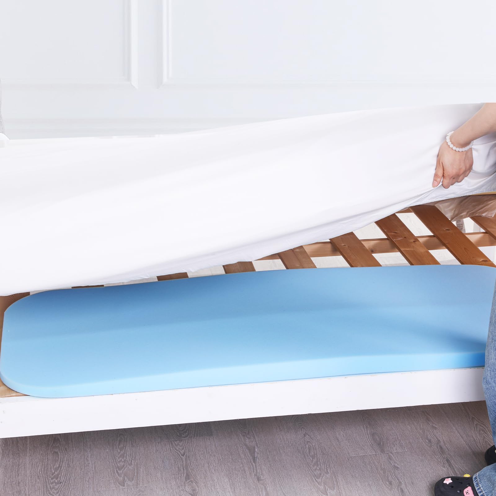 HOMBYS Density Mattress Sag Support, Under Mattress Support Pad to Fix Saggy Beds-2 Inches Extra Thick Ideal for Sags Deeper 1 Inch-2 Inch, Comfort and Durability(Blue, 60"x24"x2")