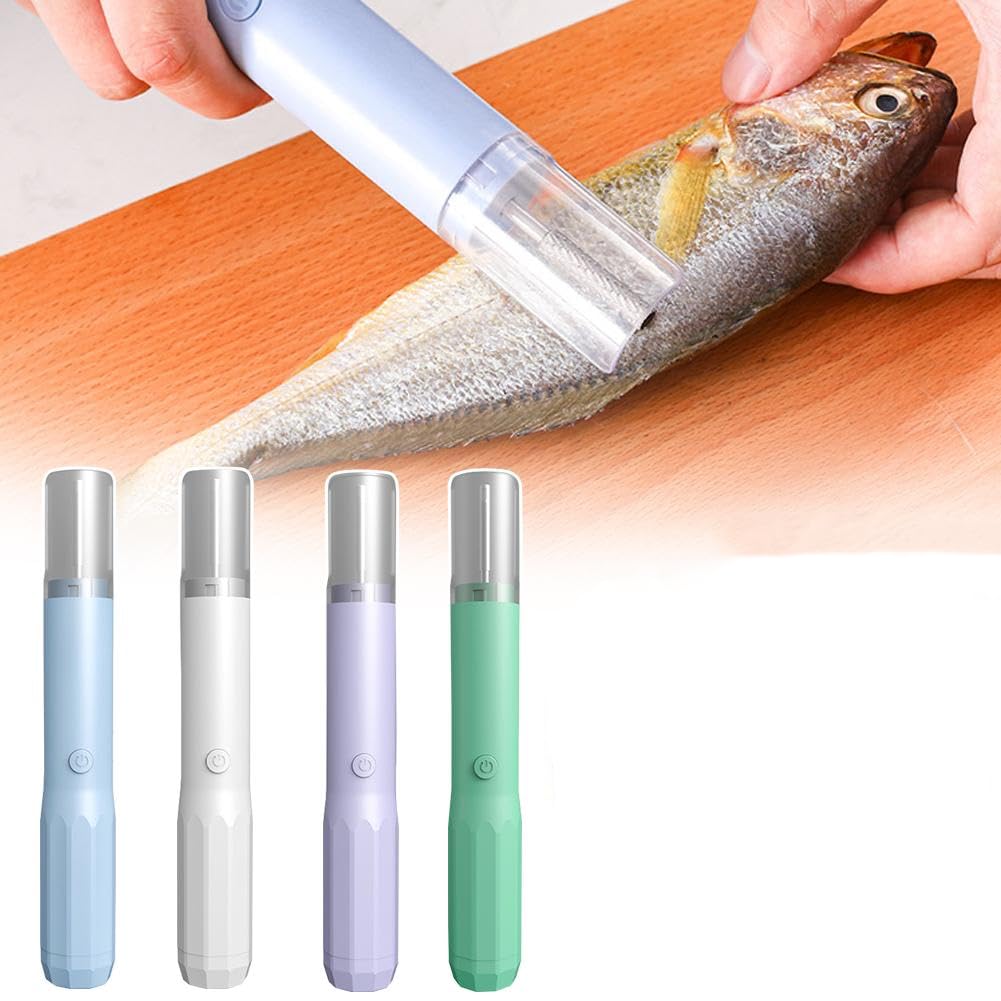 GHRYTY Electric Fish Descaler,Portable Electric Fish Scaler Remover,Powerful Electric Fish Scaler,Fish Scaler Descaler Tool,Waterproof Fishing Scale Fish Skin Cleaner Brush