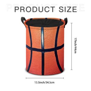 Laundry Basket with Handle Basketball 45L Laundry Hamper Collapsible Toys Storage Basket with Drawstring Toys Room Storage Basket