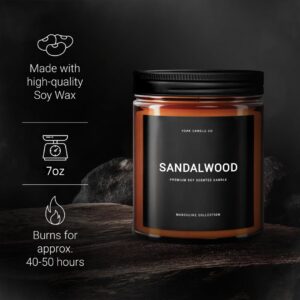 1OAK Scented Candles for Men - Sandalwood Candles - Mens Candles for Home - Masculine Candle - Soy Wax Scented Candles - Long Burning Candles Premium - Soy Wax