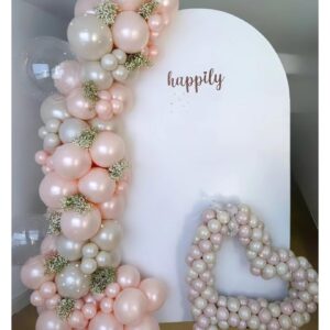 Pearl Balloon Arch Pearl White Sand Double Stuffed Balloons Arch With Pearl Stickers 5/10/12/18 Inch Bridal Shower Balloon Arch Pearl Ivory Balloon Garland For Wedding Birthday Baby Shower Decorations