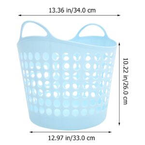 Flexible Laundry Basket - Plastic Hamper with Carry Handle Dirty Clothes Basket Grocery Basket Large Storage Hamper for Bathroom Laundry Room 30l